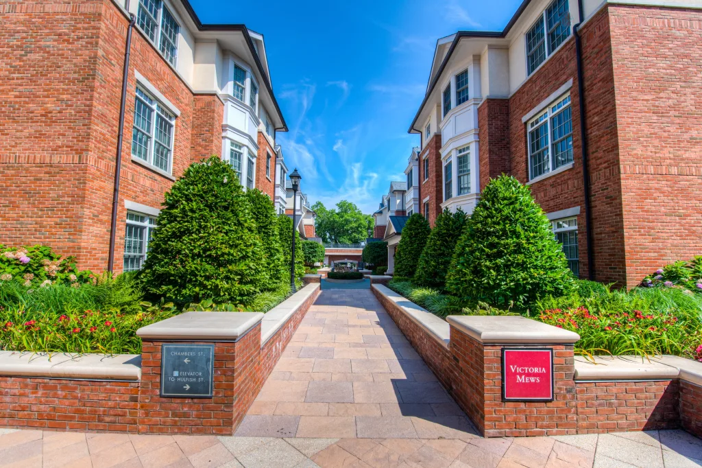 exterior walkway of Victoria Mews