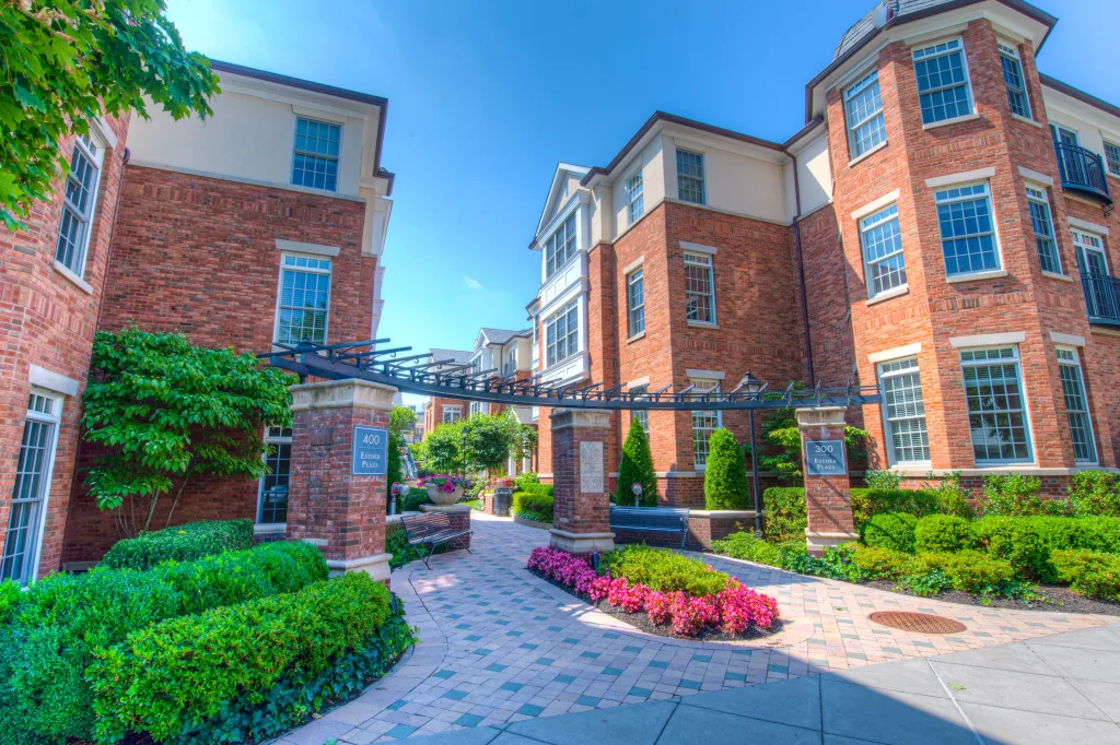 exterior image of esther plaza courtyard