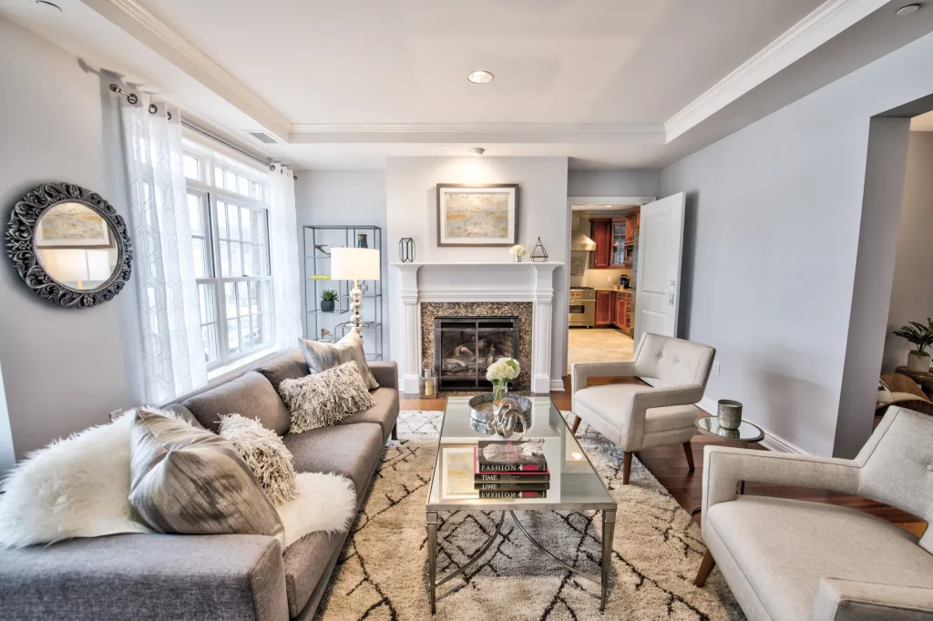 interior living room and fireplace in 18 Paul Robeson