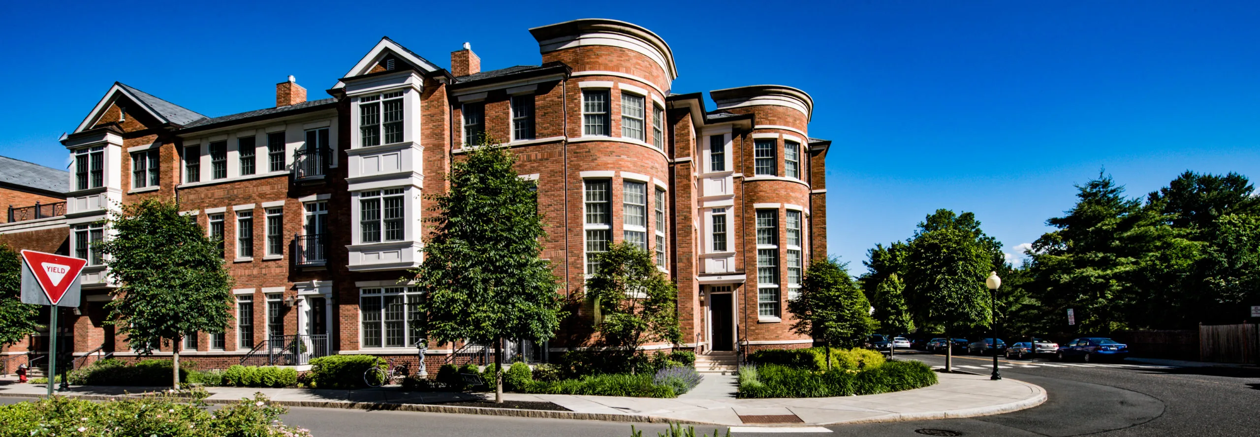 exterior image of townhouse residences