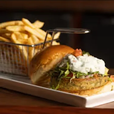 vegetarian falafel burger yankee doodle tap room princeton nj